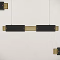 Modern Black And Gold Linear Pendant Light Design For Interior Spaces 3d model