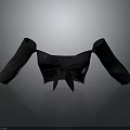 Stylish Dark Colored Off Shoulder Crop Top With Long Sleeves And Bow Detail