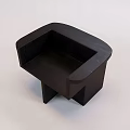 Modern Dark Wooden Leisure Chair With Square Armrest And Solid Structure 3d model