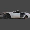 a squashed car 3d model