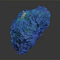 Vibrant Blue Rock Formation With Red Heart Ace Playing Card On Top