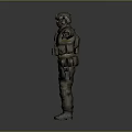 3D Tactical Soldier Figure In Camouflage Uniform With Helmet Goggles And Gear
