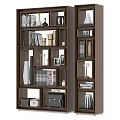 Modern Wooden Shelving Unit With Multiple Compartments Books Photo Frames Vases And Bag