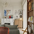 Cozy Living and Dining Room Interior With Chandelier Sofa Dining Table And Wooden Floor