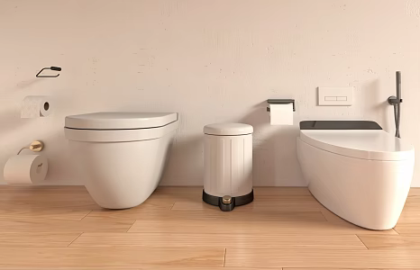 Modern Toilet Trash Bin 3d model
