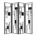 Modern Decorative Screen With Geometric Black And White Patterns For Interior Design