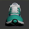 Turquoise Navy Blue Casual Sneakers With White Laces Striped Details And Breathable Panels