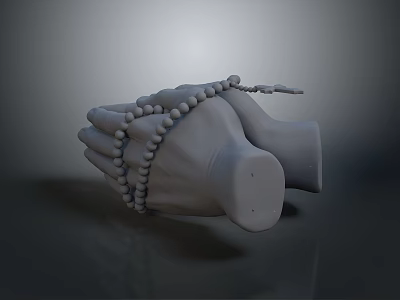 Beaded Bracelet On Prayer Hands Fashion Accessory Religious Jewelry Design 3d model