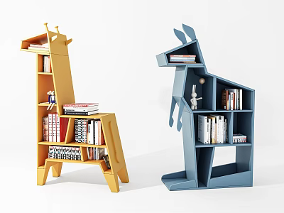 Modern Bookcase Animal Bookcase 3d model