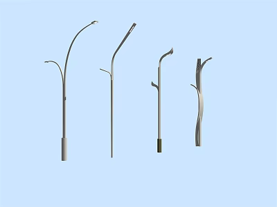 Modern Outdoor Lights With Different Design Styles And Metal Construction For Garden Street 3d model