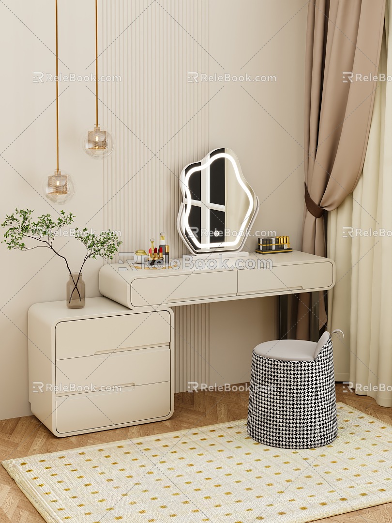 cream wind dresser 3d model