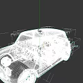 Vintage Green Small Car With White Roof And Stripes Classic Design