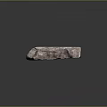 Grayish Brown Rock With Surface Marks Claw Tool Impressions And Reflection On Dark Background 3d model