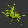 modern eukaryotic cell cross section cell structure cell tissue 3d model