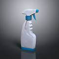 Practical Household Spray Bottle With White Body Blue Nozzle And Handheld Grip