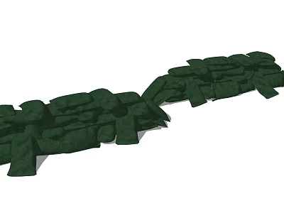 Green Stone Masonry Structure For Landscape Border With Natural Textured Blocks 3d model