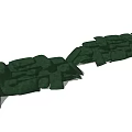 Green Stone Masonry Structure For Landscape Border With Natural Textured Blocks