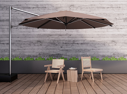 Modern Outdoor Table and Chair Dining Chair Leisure Chair Rattan Chair Sunshade Umbrella 3d model