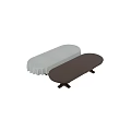 Elegant Oval Wooden Dining Table With Carved Legs And White Tablecloth