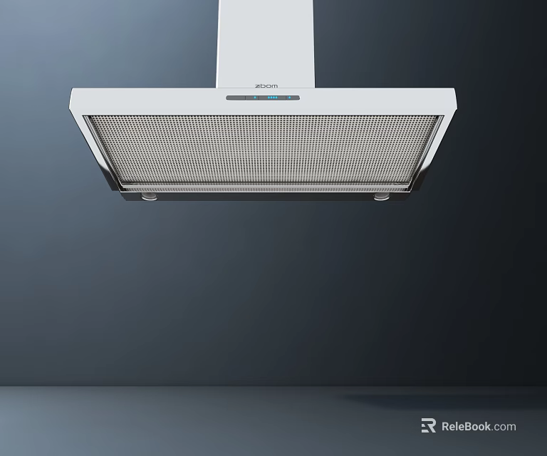 BOSCH White Modern Minimalist Kitchen Range Hood Wall Mounted Design In Kitchen 3d model 