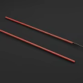 Two Red Long Pole Weapons With Sharp Metal Tips And Durable Handles 3d model