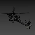 Military Attack Helicopter With Weapons Rotor And Cockpit On Dark Background