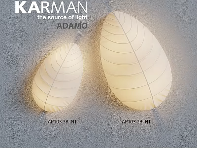 Karman Adamo Leaf Shaped White Chandeliers With Vein Texture And Warm Light On Gray Wall 3d model