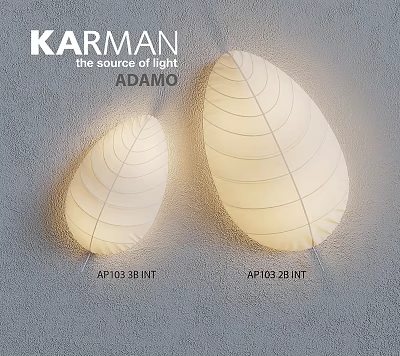 Karman Adamo Leaf Shaped White Chandeliers With Vein Texture And Warm Light On Gray Wall 3d model