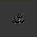 Natural Dark Stone and Wood Decorative Piece with Holes and Textured Surface