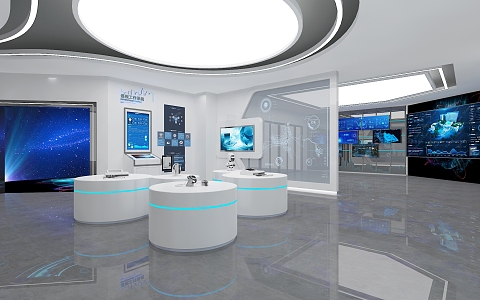 Modern Exhibition Hall Science and Technology Exhibition Hall 3d model