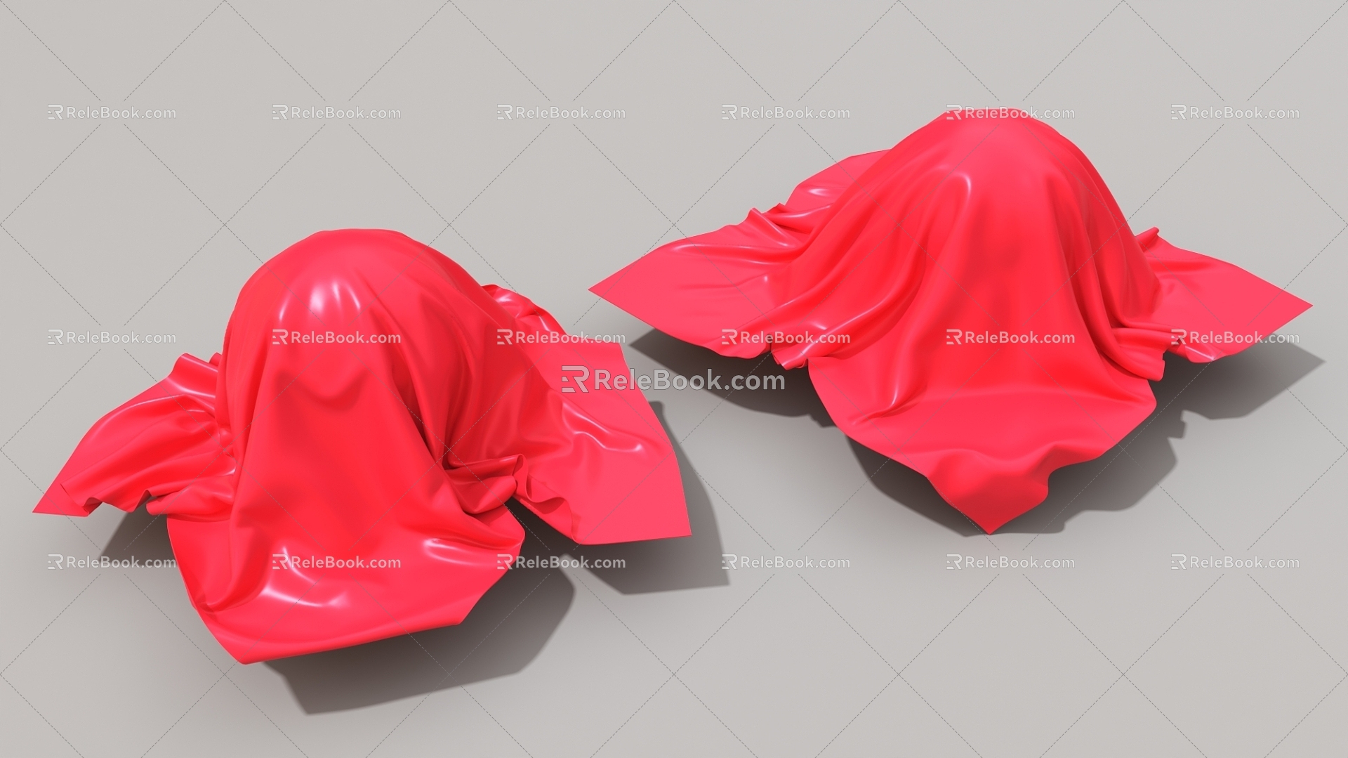 fluttering cloth ribbon red cloth 3d model