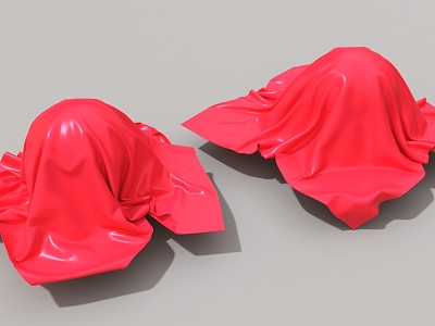 fluttering cloth ribbon red cloth 3d model