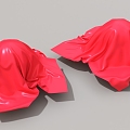 fluttering cloth ribbon red cloth 3d model