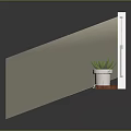 Casement Window Design With Wooden Sill And Potted Plant In Natural Light