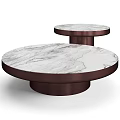 Modern Coffee Tables With Marble Tops Round And Rectangular Shapes And Colored Bases 3d model