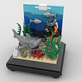 LEGO toy building blocks underwater world diving shark 3d model