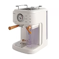 White CHANGHONG Coffee Machine With Round Dial Brown Handles And Transparent Reservoir Design