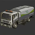 White and Gray Eco Energy Refuse Truck with Orange Warning Lights and 51 ST Logo