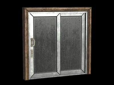 Casement Window With Wooden Frame And Transparent Glass Panels Design 3d model