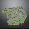 3D Golf Course Terrain Model With Green Grass Fairways Bunkers And Trees