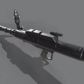 Modern Heavy Weapon Rocket Launcher With Scope And Metallic Rocket Projectile 3d model