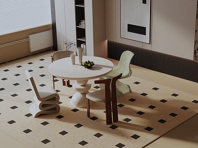 Modern table combination 3d model