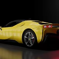 Yellow Sports Car With Sleek Aerodynamic Design Black Roof And Red Brake Calipers
