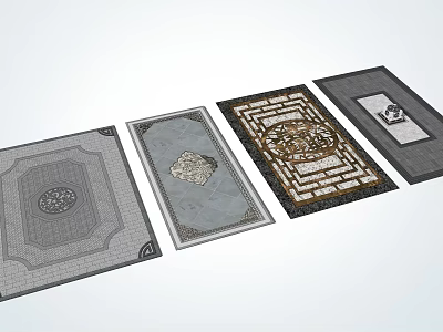 Decorative Floor Tiles Featuring Intricate Patterns And Various Designs 3d model