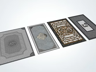 New Chinese-style Floor Tile Collage Paving 3d model