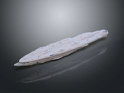 Futuristic White Spaceship 3D Model With Streamlined Design For Space Exploration 3d model
