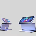 Modern Public Facilities Featuring Interactive Digital Information Kiosks With Colorful Screens