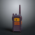 Purple And Orange Electronic Walkie Talkie With Screen Display Antenna And Buttons