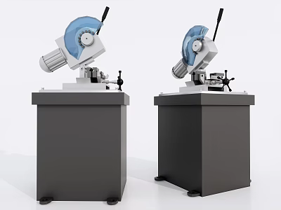 Industrial Equipment Two Units With Blue Grinding Wheels Black Bases And Metal Components 3d model