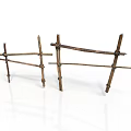 Scenic Construction Components Made Of Crossed Wooden Sticks Simple Fence Structure